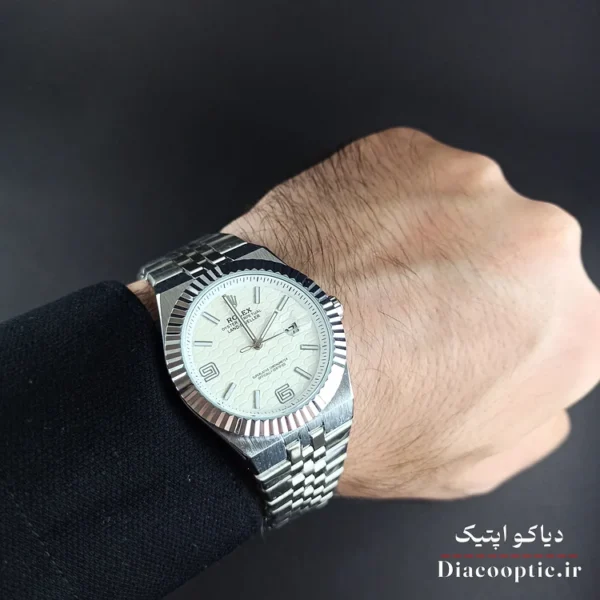 ساعت مچی مردانه برند رولکس مدل DO1110 استیل آرام گرد - تصویر 4