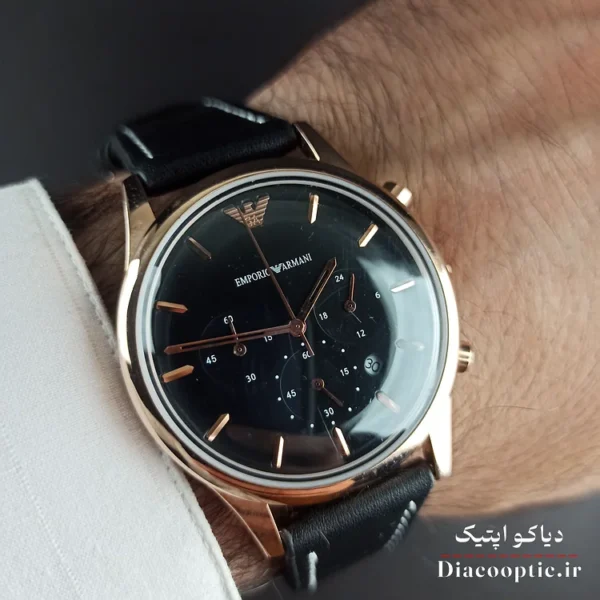 ساعت مچی مردانه برند امپریو آرمانی سه موتور مدل DO1151 بند چرم - تصویر 10