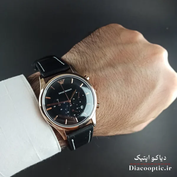 ساعت مچی مردانه برند امپریو آرمانی سه موتور مدل DO1151 بند چرم - تصویر 11