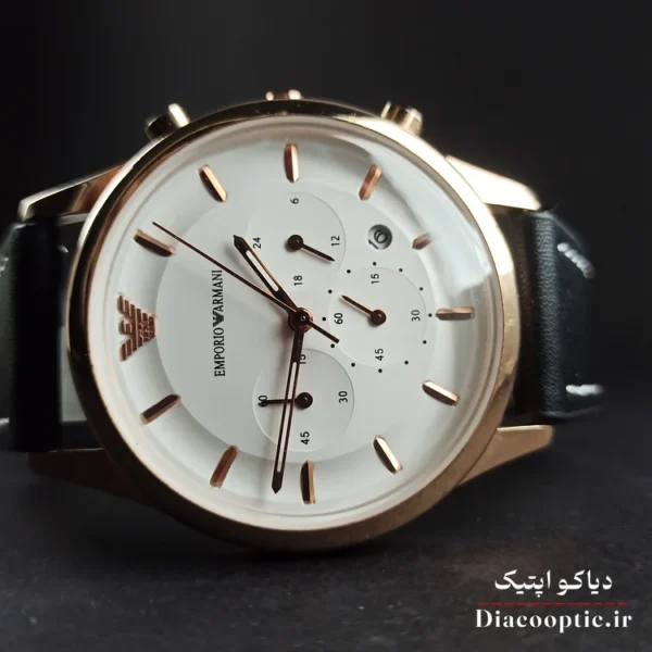 ساعت مچی مردانه برند امپریو آرمانی سه موتور مدل DO1151 بند چرم - تصویر 3