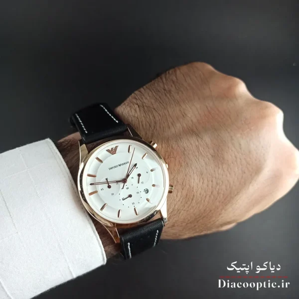 ساعت مچی مردانه برند امپریو آرمانی سه موتور مدل DO1151 بند چرم - تصویر 4