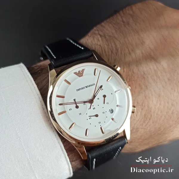 ساعت مچی مردانه برند امپریو آرمانی سه موتور مدل DO1151 بند چرم - تصویر 5