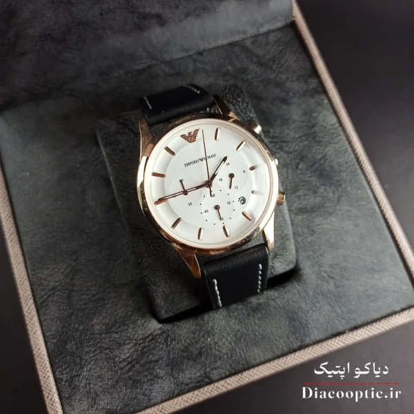 ساعت مچی مردانه برند امپریو آرمانی سه موتور مدل DO1151 بند چرم - تصویر 6