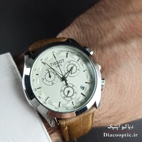 ساعت مچی مردانه برند تیسوت سه موتور مدل DO1152 بند چرم - تصویر 6