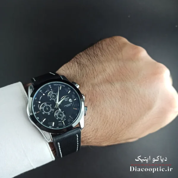 ساعت مچی مردانه برند تیسوت سه موتور مدل DO1153 بند چرم - تصویر 5