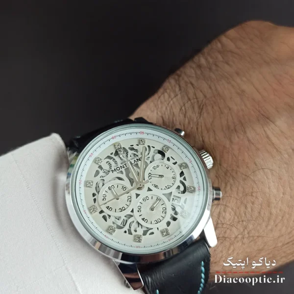 ساعت مچی مردانه برند مونت بلانک سه موتور با بند اضافه مدل DO1154 - تصویر 9
