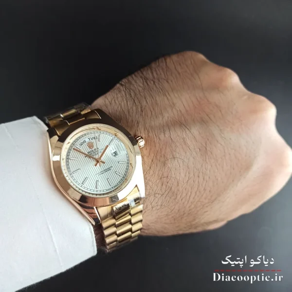 ساعت مچی مردانه برند رولکس مدل دیت جاست DO1156 استیل - تصویر 4