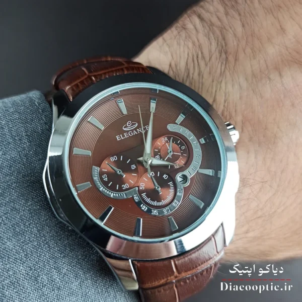 ساعت مچی مردانه برند الگانس مدل DO1176 بند چرمی - تصویر 6