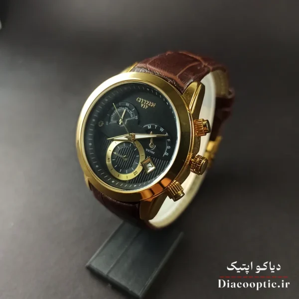 ساعت مچی زنانه موتور ژاپن برند سیتیزن مدل DO1190 بند چرمی - تصویر 3