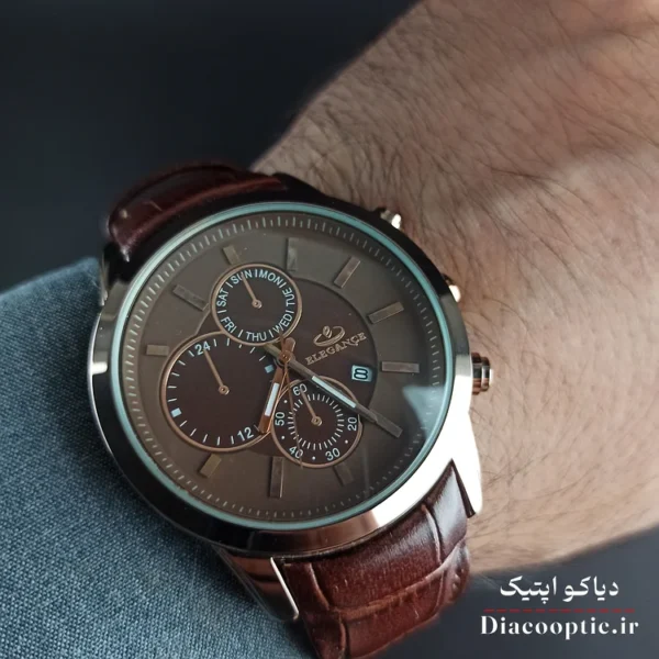 ساعت مچی مردانه موتور ژاپن برند الگانس مدل DO1197 بند چرمی - تصویر 6