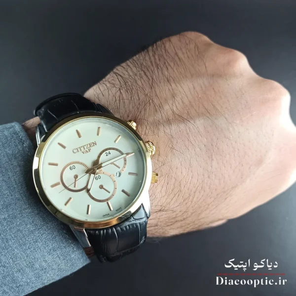 ساعت مچی مردانه موتور ژاپن برند سیتیزن مدل DO1198 بند چرمی - تصویر 5