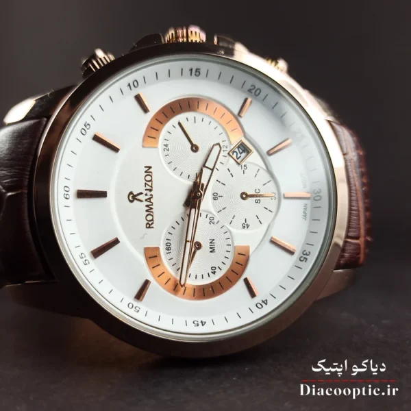 ساعت مچی مردانه موتور ژاپن برند رمانسون مدل DO1200 بند چرمی - تصویر 4