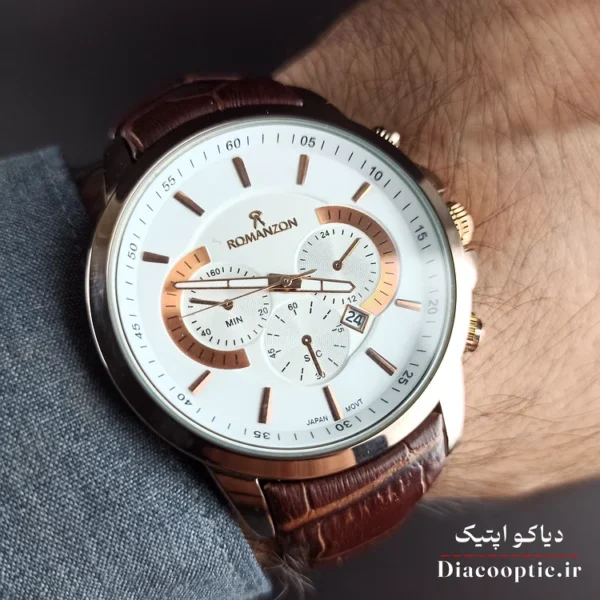 ساعت مچی مردانه موتور ژاپن برند رمانسون مدل DO1200 بند چرمی - تصویر 8