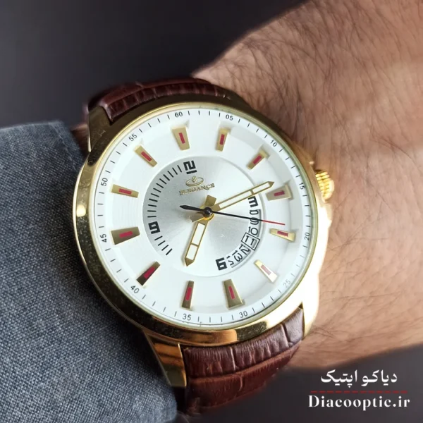 ساعت مچی مردانه موتور ژاپن برند الگانس مدل DO1201 بند چرمی - تصویر 12