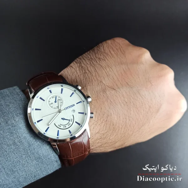 ساعت مچی مردانه موتور ژاپن برند سیتیزن مدل DO1202 بند چرمی - تصویر 7