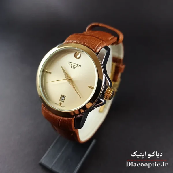 ساعت مچی زنانه موتور ژاپن برند سیتیزن مدل DO1206 بند چرمی - تصویر 4