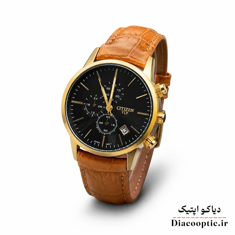 do1225-1.webp ساعت مچی زنانه موتور ژاپن برند سیتیزن مدل DO1225 بند چرمی - تصویر 1