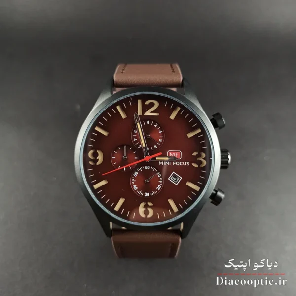 ساعت مچی مردانه اورجینال موتور ژاپن برند مینی فوکوس سه موتور مدل Mf0003G.02 بند چرم - تصویر 2