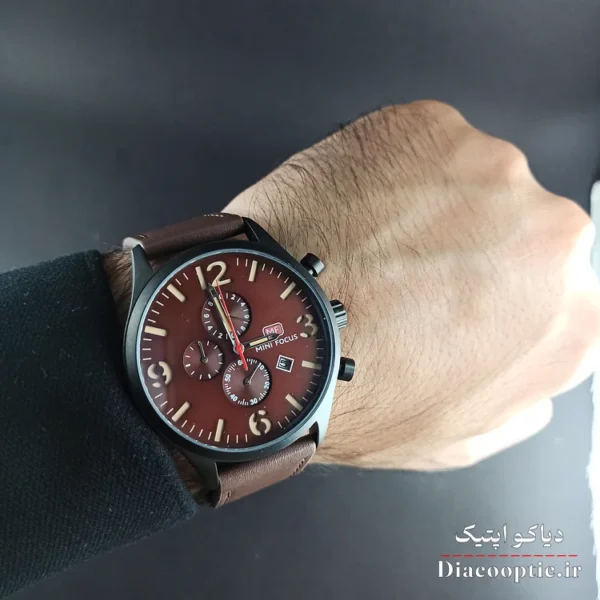 ساعت مچی مردانه اورجینال موتور ژاپن برند مینی فوکوس سه موتور مدل Mf0003G.02 بند چرم - تصویر 8