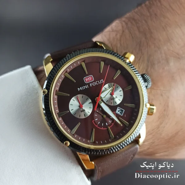 ساعت مچی مردانه اورجینال موتور ژاپن برند مینی فوکوس سه موتور مدل Mf0046G.05 بند چرم - تصویر 9