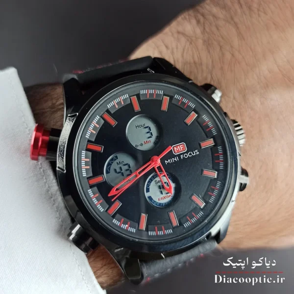 ساعت مچی مردانه اورجینال موتور ژاپنی دو زمانه برند مینی فوکوس مدل Mf0066G.02 بند چرم - تصویر 10