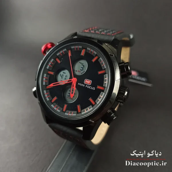 ساعت مچی مردانه اورجینال موتور ژاپنی دو زمانه برند مینی فوکوس مدل Mf0066G.02 بند چرم - تصویر 3