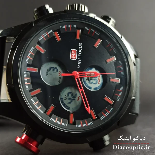 ساعت مچی مردانه اورجینال موتور ژاپنی دو زمانه برند مینی فوکوس مدل Mf0066G.02 بند چرم - تصویر 4