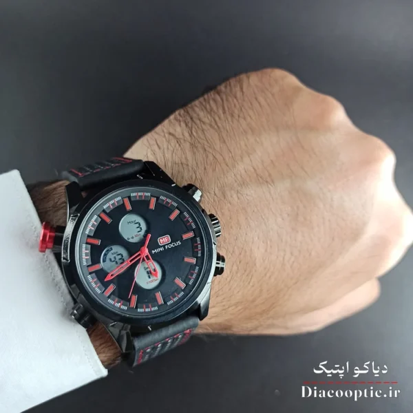 ساعت مچی مردانه اورجینال موتور ژاپنی دو زمانه برند مینی فوکوس مدل Mf0066G.02 بند چرم - تصویر 9