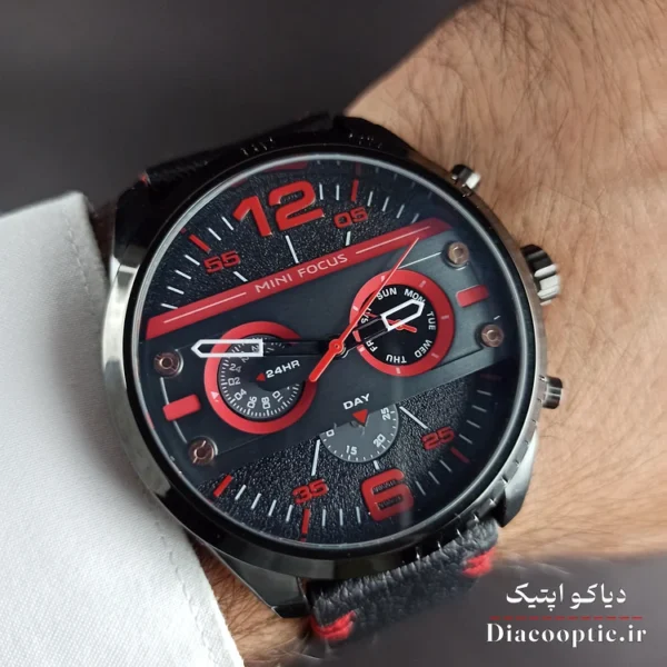 ساعت مچی مردانه اورجینال موتور ژاپنی برند مینی فوکوس سه موتور مدل Mf0068G.05 بند چرم - تصویر 8