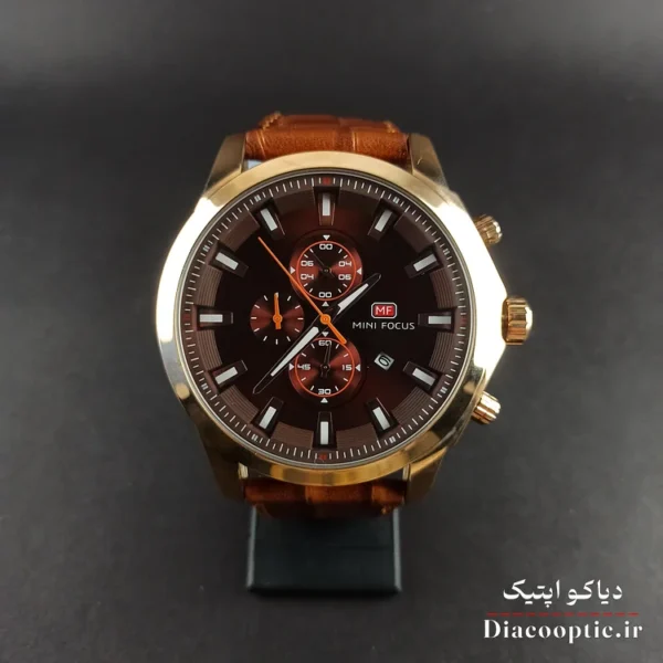 ساعت مچی مردانه اورجینال موتور ژاپنی برند مینی فوکوس سه موتور مدل Mf0082G.02 بند چرم - تصویر 2