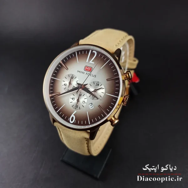 ساعت مچی مردانه اورجینال موتور ژاپن برند مینی فوکوس سه موتور مدل Mf0114G.02 بند چرم - تصویر 3