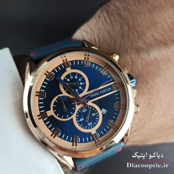 ساعت مچی مردانه اورجینال موتور ژاپنی برند مینی فوکوس سه موتور مدل Mf0130G.03 بند چرم - تصویر 9