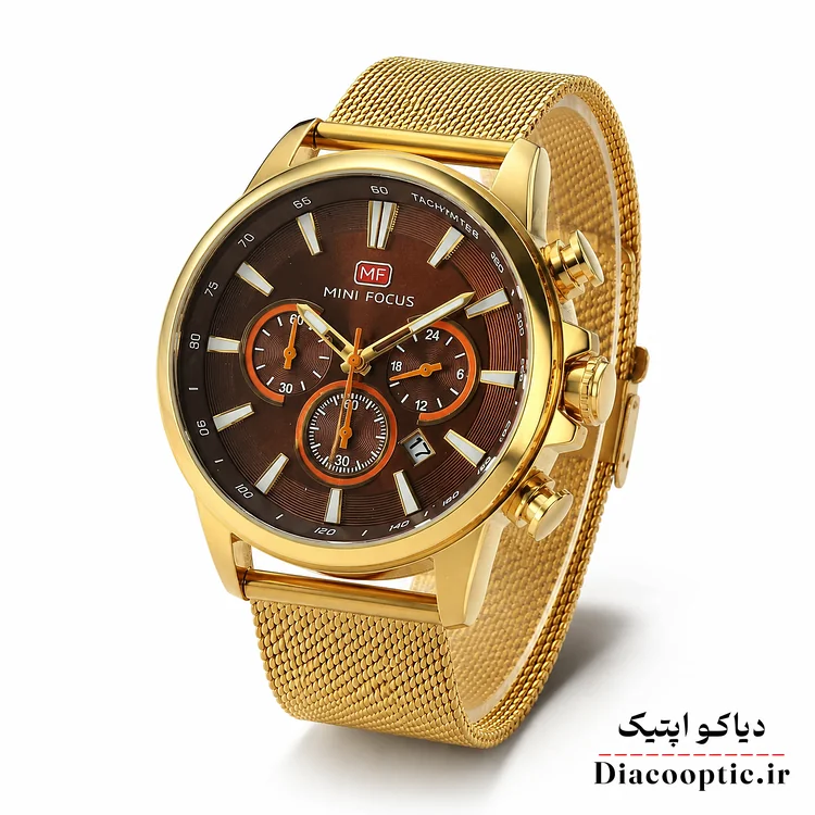 mf0142g-03-1.webp ساعت مچی مردانه اورجینال موتور ژاپن برند مینی فوکوس سه موتور مدل Mf0142G.03 بند حصیری - تصویر 1