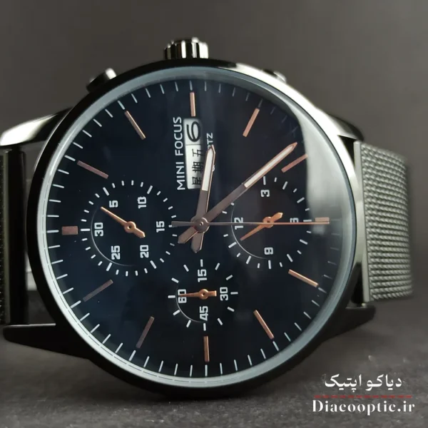 ساعت مچی مردانه اورجینال موتور ژاپن برند مینی فوکوس سه موتور مدل Mf0180G.02 بند حصیری - تصویر 4