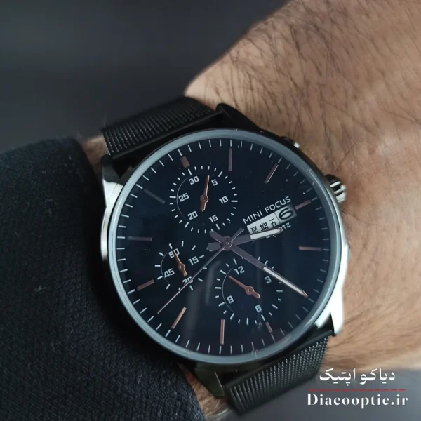 ساعت مچی مردانه اورجینال موتور ژاپن برند مینی فوکوس سه موتور مدل Mf0180G.02 بند حصیری - تصویر 9