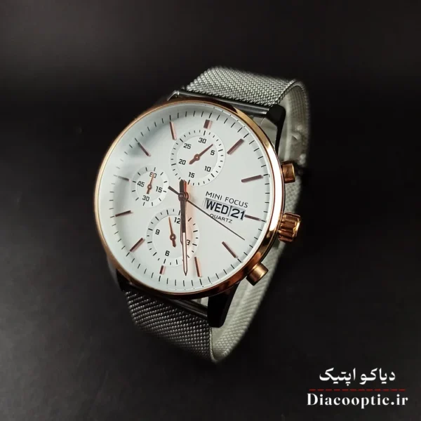 ساعت مچی مردانه اورجینال موتور ژاپن برند مینی فوکوس سه موتور مدل Mf0180G.04 بند حصیری - تصویر 3