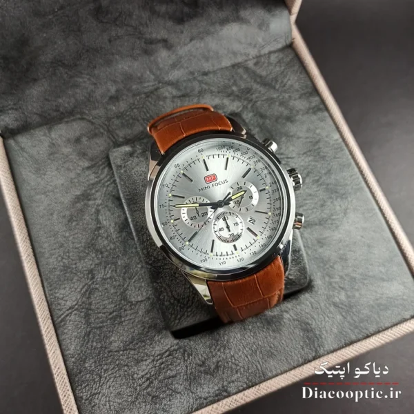 ساعت مچی مردانه اورجینال موتور ژاپن برند مینی فوکوس سه موتور مدل Mf0199G.02 بند چرم - تصویر 10