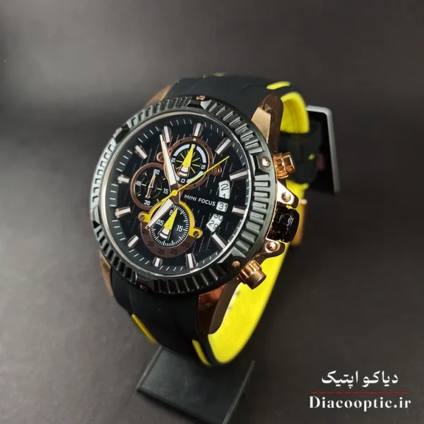 ساعت مچی مردانه اورجینال موتور ژاپنی برند مینی فوکوس سه موتور مدل Mf0244G.02 بند رابر - تصویر 3