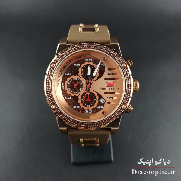 ساعت مچی مردانه اورجینال موتور ژاپنی برند مینی فوکوس سه موتور مدل Mf0246G.04 بند رابر - تصویر 2