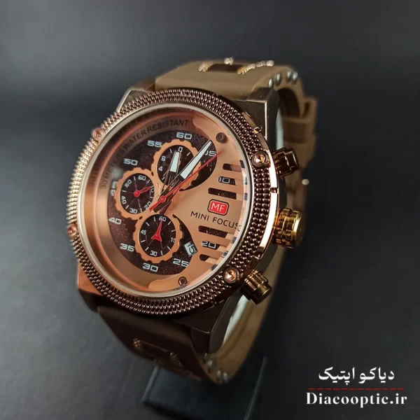 ساعت مچی مردانه اورجینال موتور ژاپنی برند مینی فوکوس سه موتور مدل Mf0246G.04 بند رابر - تصویر 3