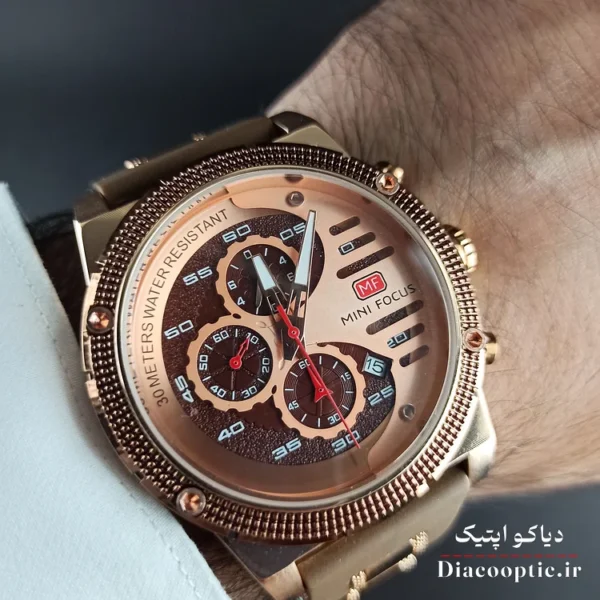 ساعت مچی مردانه اورجینال موتور ژاپنی برند مینی فوکوس سه موتور مدل Mf0246G.04 بند رابر - تصویر 8