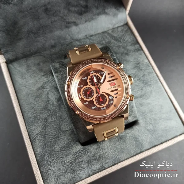 ساعت مچی مردانه اورجینال موتور ژاپنی برند مینی فوکوس سه موتور مدل Mf0246G.04 بند رابر - تصویر 9