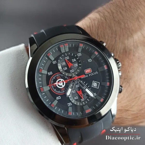 ساعت مچی مردانه اورجینال موتور ژاپن برند مینی فوکوس سه موتور مدل Mf0287G.04 بند رابر - تصویر 9