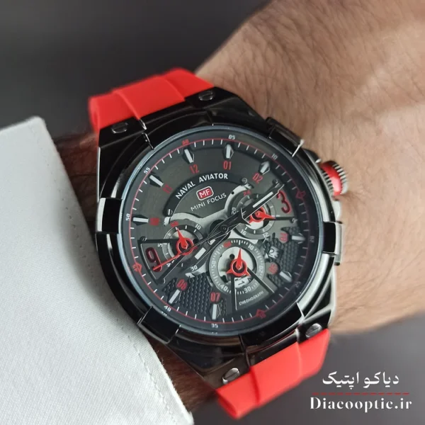ساعت مچی مردانه اورجینال موتور ژاپنی برند مینی فوکوس سه موتور مدل Mf0402G.04 بند رابر - تصویر 9