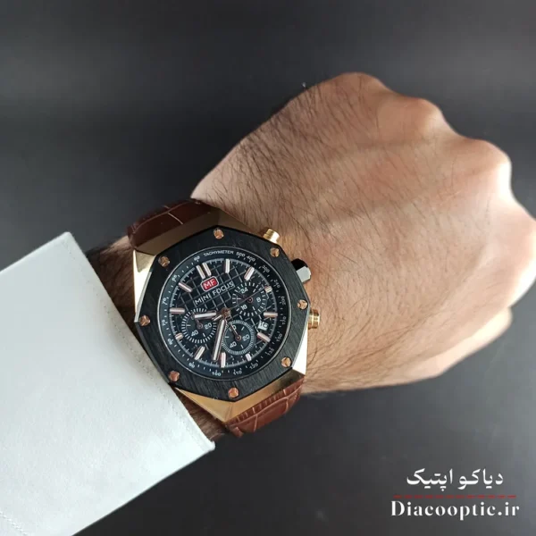 ساعت مچی مردانه اورجینال موتور ژاپنی برند مینی فوکوس سه موتور مدل Mf0417G.07 بند چرم - تصویر 10