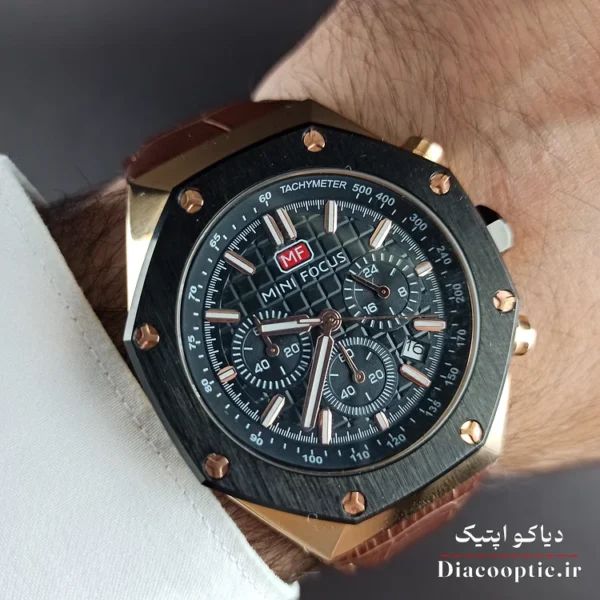 ساعت مچی مردانه اورجینال موتور ژاپنی برند مینی فوکوس سه موتور مدل Mf0417G.07 بند چرم - تصویر 11