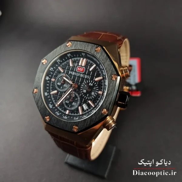 ساعت مچی مردانه اورجینال موتور ژاپنی برند مینی فوکوس سه موتور مدل Mf0417G.07 بند چرم - تصویر 3