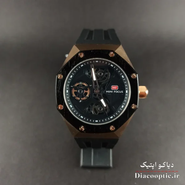 ساعت مچی مردانه اورجینال موتور ژاپنی برند مینی فوکوس سه موتور مدل Mf0422G.01 بند رابر - تصویر 2