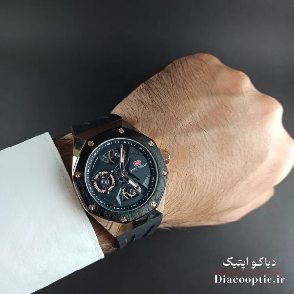ساعت مچی مردانه اورجینال موتور ژاپنی برند مینی فوکوس سه موتور مدل Mf0422G.01 بند رابر - تصویر 7