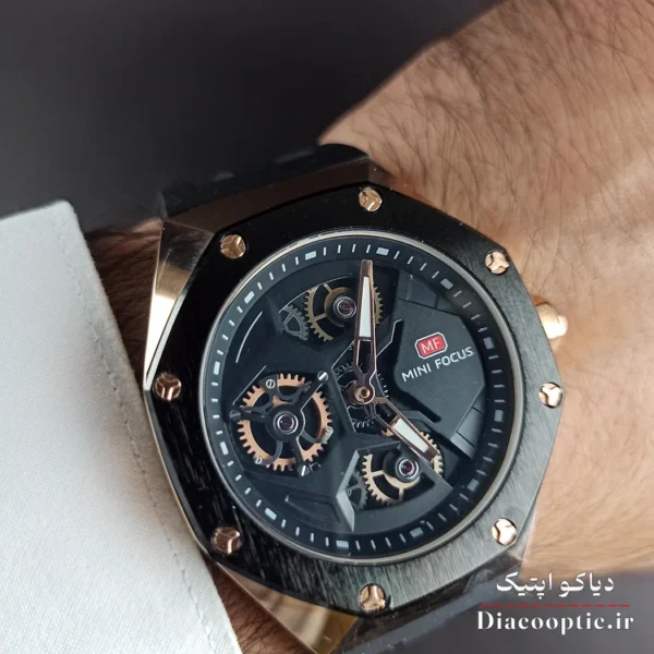 ساعت مچی مردانه اورجینال موتور ژاپنی برند مینی فوکوس سه موتور مدل Mf0422G.01 بند رابر - تصویر 8